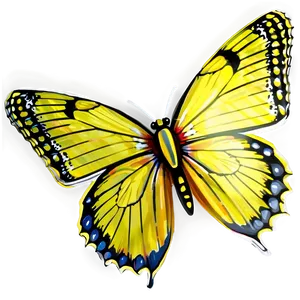 Yellow Butterfly B PNG Image