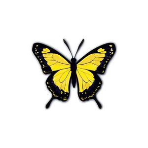 Yellow Butterfly Outline Png Mne PNG Image