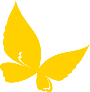 Yellow Butterfly Silhouette Graphic PNG Image