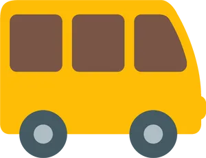 Yellow Cartoon Bus Graphic PNG Image