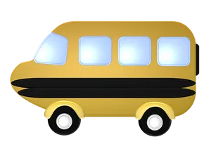 Yellow Cartoon Bus Graphic PNG Image