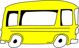 Yellow Cartoon Bus Graphic PNG Image