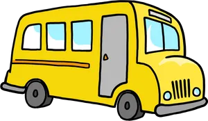 Yellow Cartoon Bus PNG Image