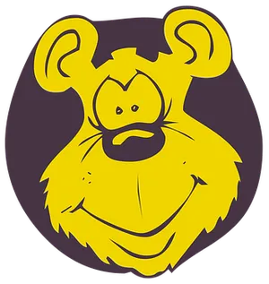 Yellow Cartoon Monkey Face PNG Image