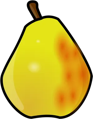 Yellow Cartoon Pear Illustration PNG Image