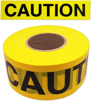 Yellow Caution Tape Roll PNG Image