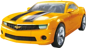 Yellow Chevrolet Camaro Bumblebee PNG Image