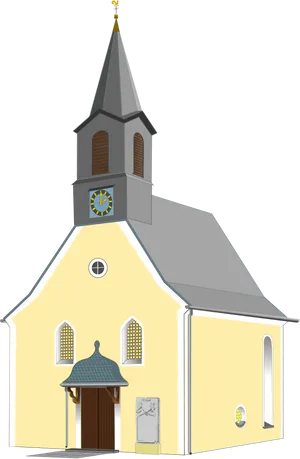 Yellow Church Building Clipart PNG Image