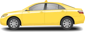 Yellow City Taxi Side View PNG Image