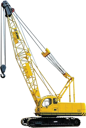 Yellow Crawler Crane PNG Image