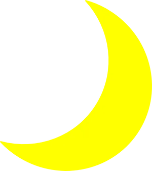 Yellow Crescent Moon Graphic PNG Image