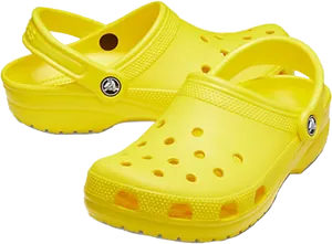 Yellow Crocs Clogs Product Photo PNG Image