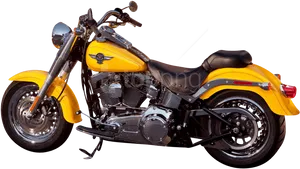 Yellow Cruiser Motorcycle H D PNG Image