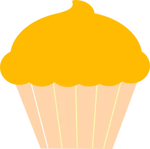 Yellow Cupcake Graphic PNG Image