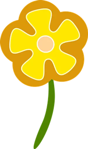 Yellow Daisy Cartoon Illustration PNG Image