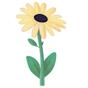 Yellow Daisy Flat Design Png Cru PNG Image