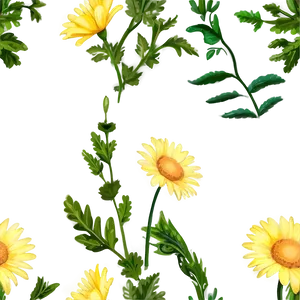 Yellow Daisy Seamless Pattern Png Hhj PNG Image