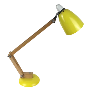 Yellow Desk Lamp Vintage Design PNG