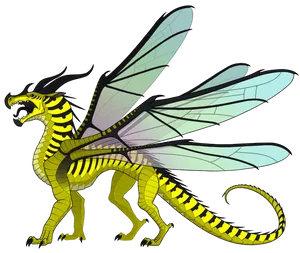 Yellow Dragon Illustration Wings Of Fire PNG Image