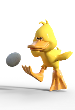 Yellow Duck Staringat Egg PNG Image