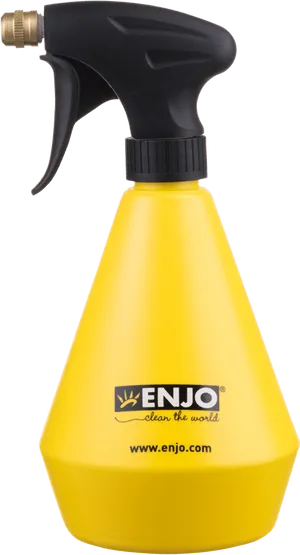 Yellow E N J O Spray Bottle PNG Image