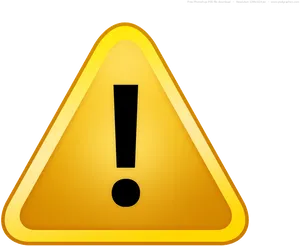 Yellow Exclamation Warning Sign PNG Image