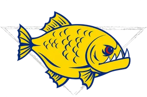 Yellow Fish Cartoon Artwork PNG Image