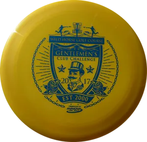 Yellow Gentlemens Club Challenge Frisbee PNG Image