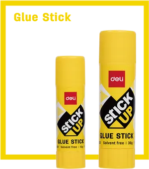 Yellow Glue Sticks Deli Brand PNG Image