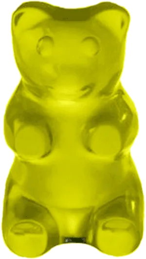 Yellow Gummy Bear Shaped Object PNG Image