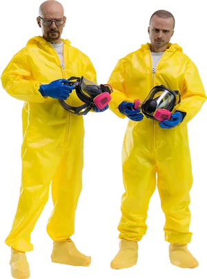 Yellow Hazmat Suit Duo PNG Image