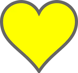 Yellow Heart Graphic PNG Image