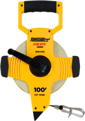 Yellow Johnson100 Foot Tape Measure PNG Image