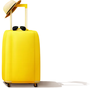 Yellow Luggage Bag Travel Accessories PNG Image