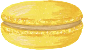 Yellow Macaron Illustration PNG Image