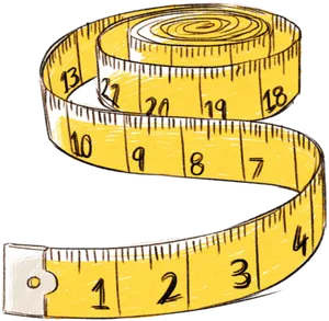 Yellow Measuring Tape Illustration PNG Image