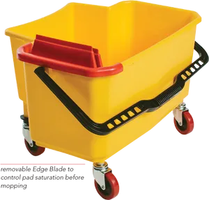 Yellow Mop Bucket With Wringer PNG Image