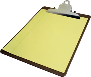 Yellow Notepadon Clipboard PNG Image