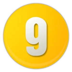 Yellow Number9 Icon PNG Image