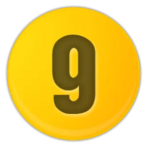 Yellow Number9 Icon PNG Image