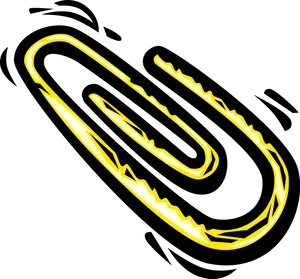 Yellow Outlined Paperclip PNG Image