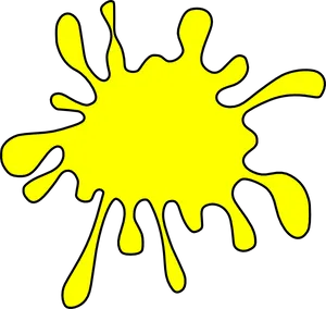 Yellow Paint Splat Graphic PNG Image