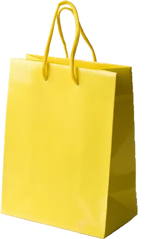 Yellow Paper Shopping Bag PNG Image