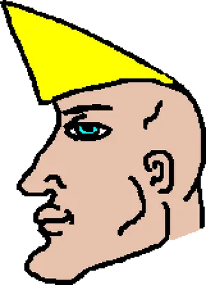 Yellow Party Hat Cartoon Profile PNG Image