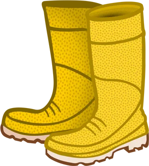 Yellow Patterned Rain Boots Illustration PNG