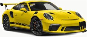 Yellow Porsche911 G T3 Side View PNG Image