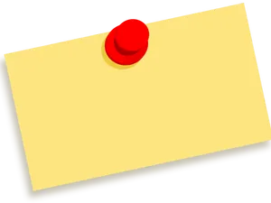 Yellow Post It Notewith Red Push Pin PNG Image