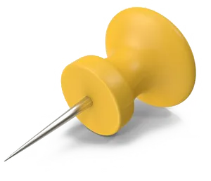 Yellow Pushpin Isolated Background PNG Image