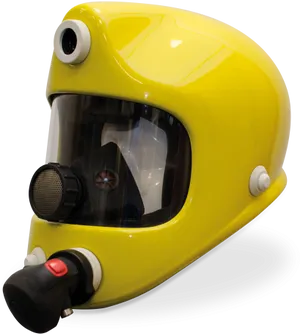 Yellow Retro Motorcycle Helmet PNG Image