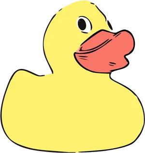 Yellow Rubber Duck Illustration PNG Image